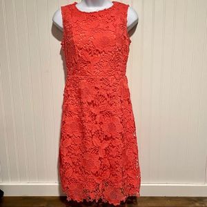 Coral Lace Ryan Michelle cocktail dress